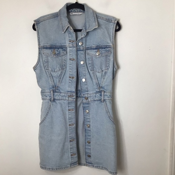 Zara Light Blue Denim Dress - Picture 9 of 9